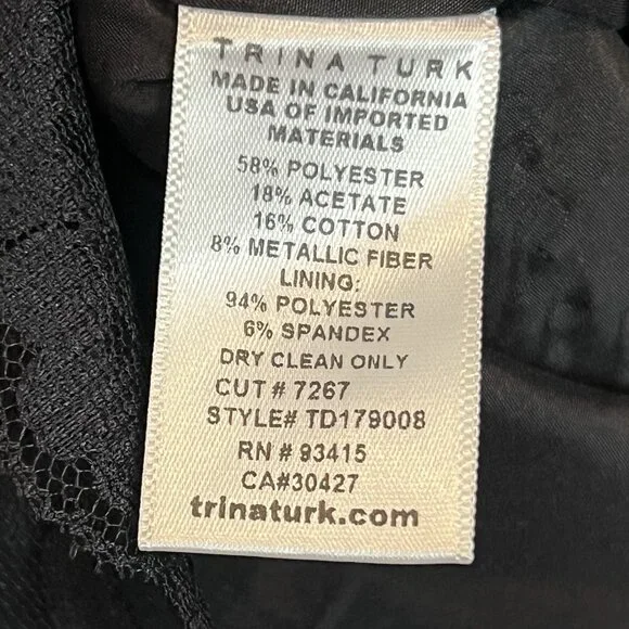 Trina Turk Moonrise Metallic Jacquard Dress Size 14 NWT Black Teal Gold Cocktail - Picture 11 of 14